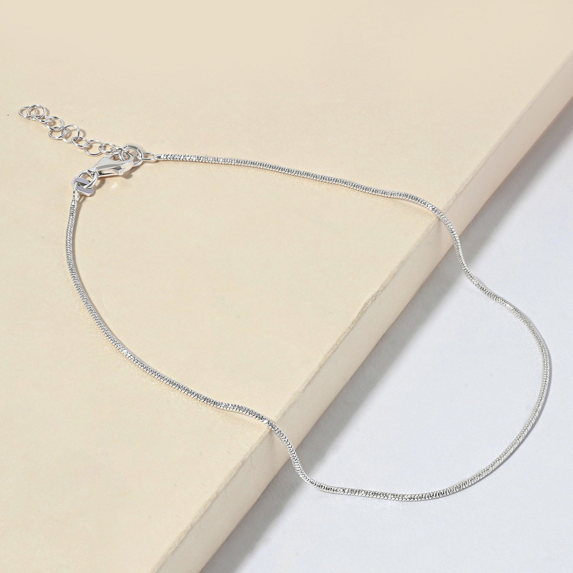 Classic Twist Silver Anklet