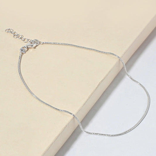 Classic Twist Silver Anklet