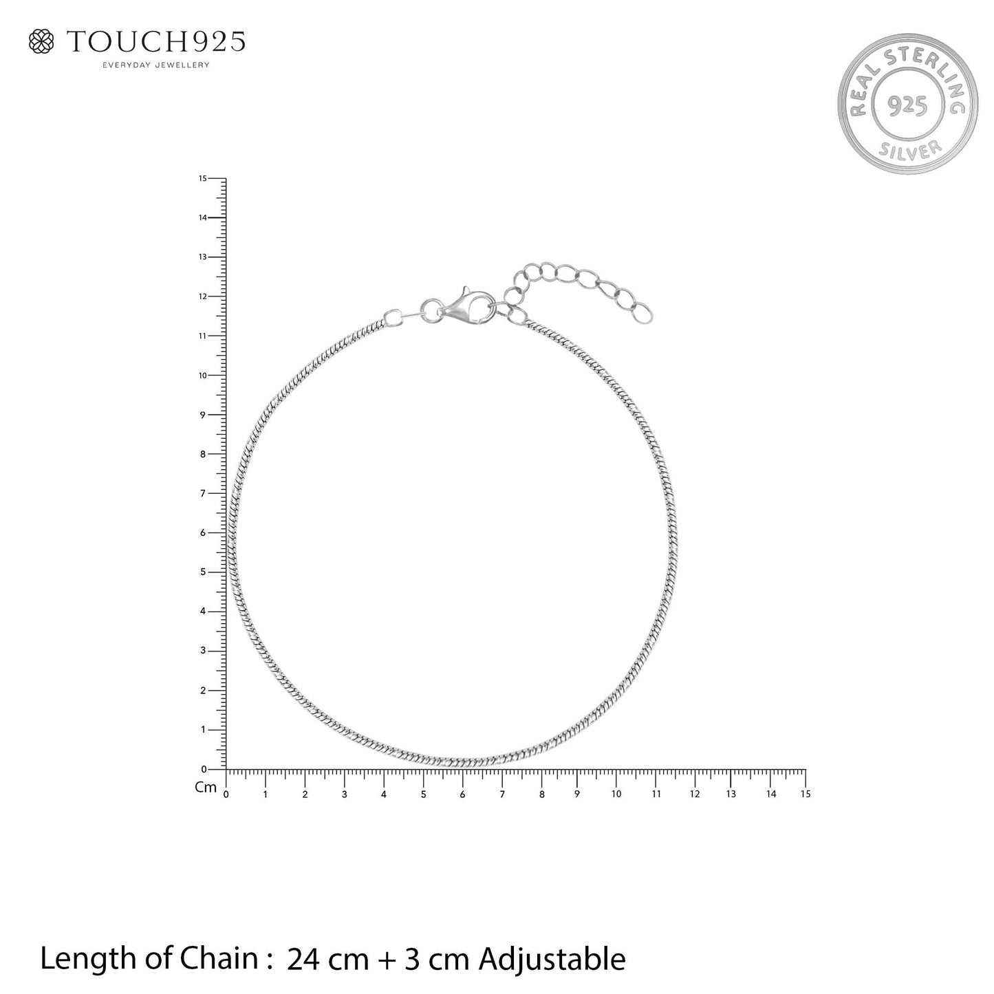 Classic Twist Silver Anklet