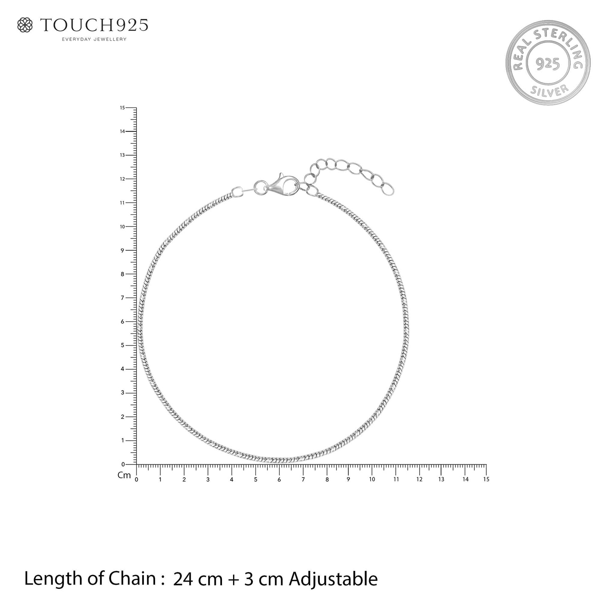 Classic Twist Silver Anklet