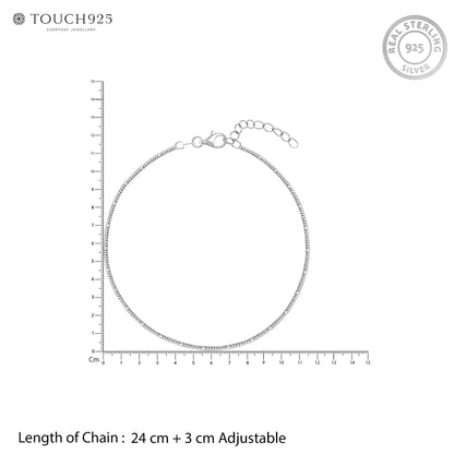 Classic Twist Silver Anklet
