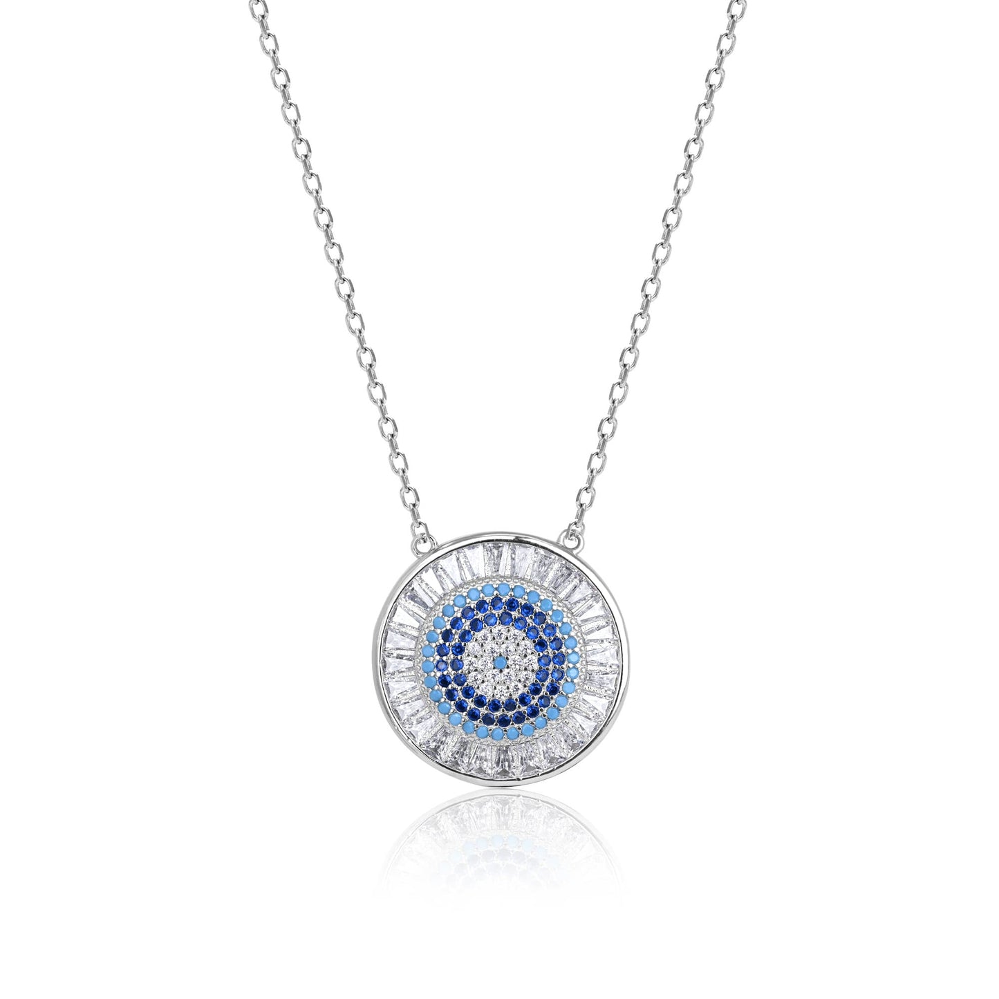 Blue Stone Circle Necklace