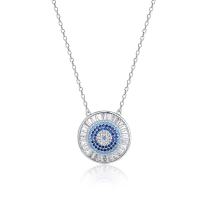 Blue Stone Circle Necklace