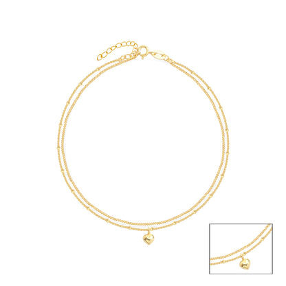 Dual Layer Heart Anklet