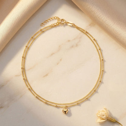 Dual Layer Heart Anklet
