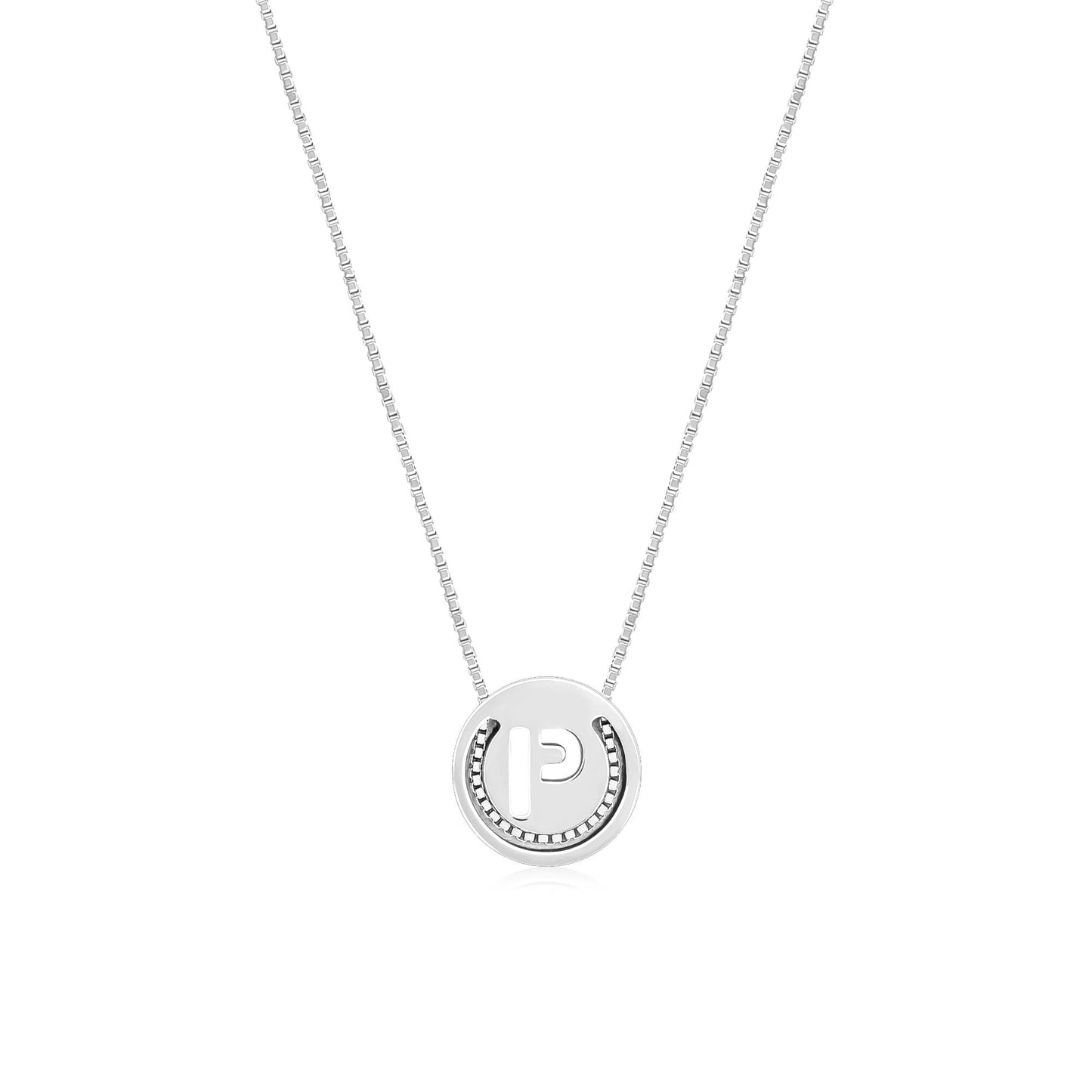 Circular Initial 'P' Necklace