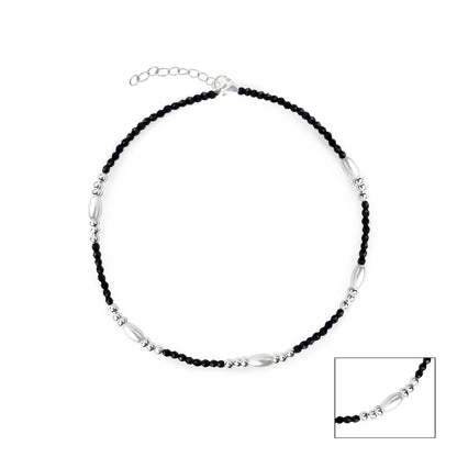 Beaded Oval Link Anklet