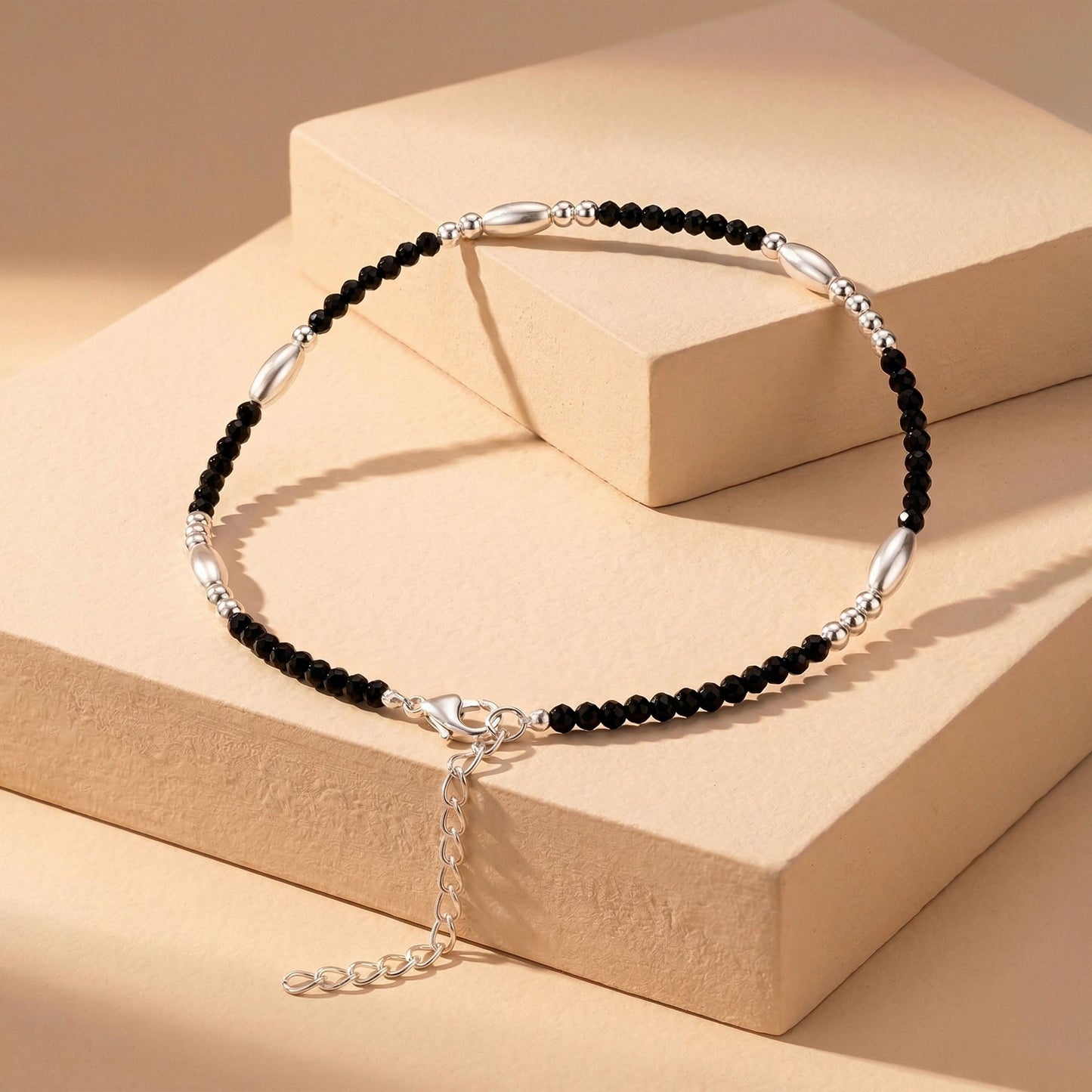 Beaded Oval Link Anklet