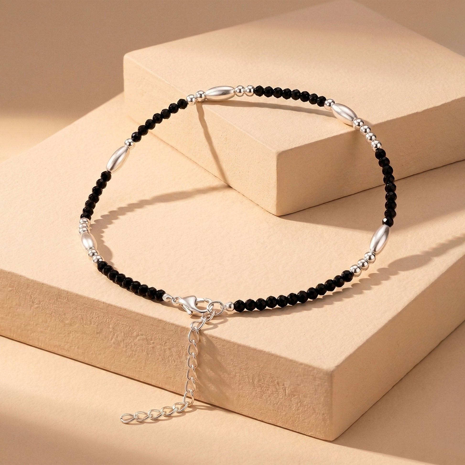 Beaded Oval Link Anklet
