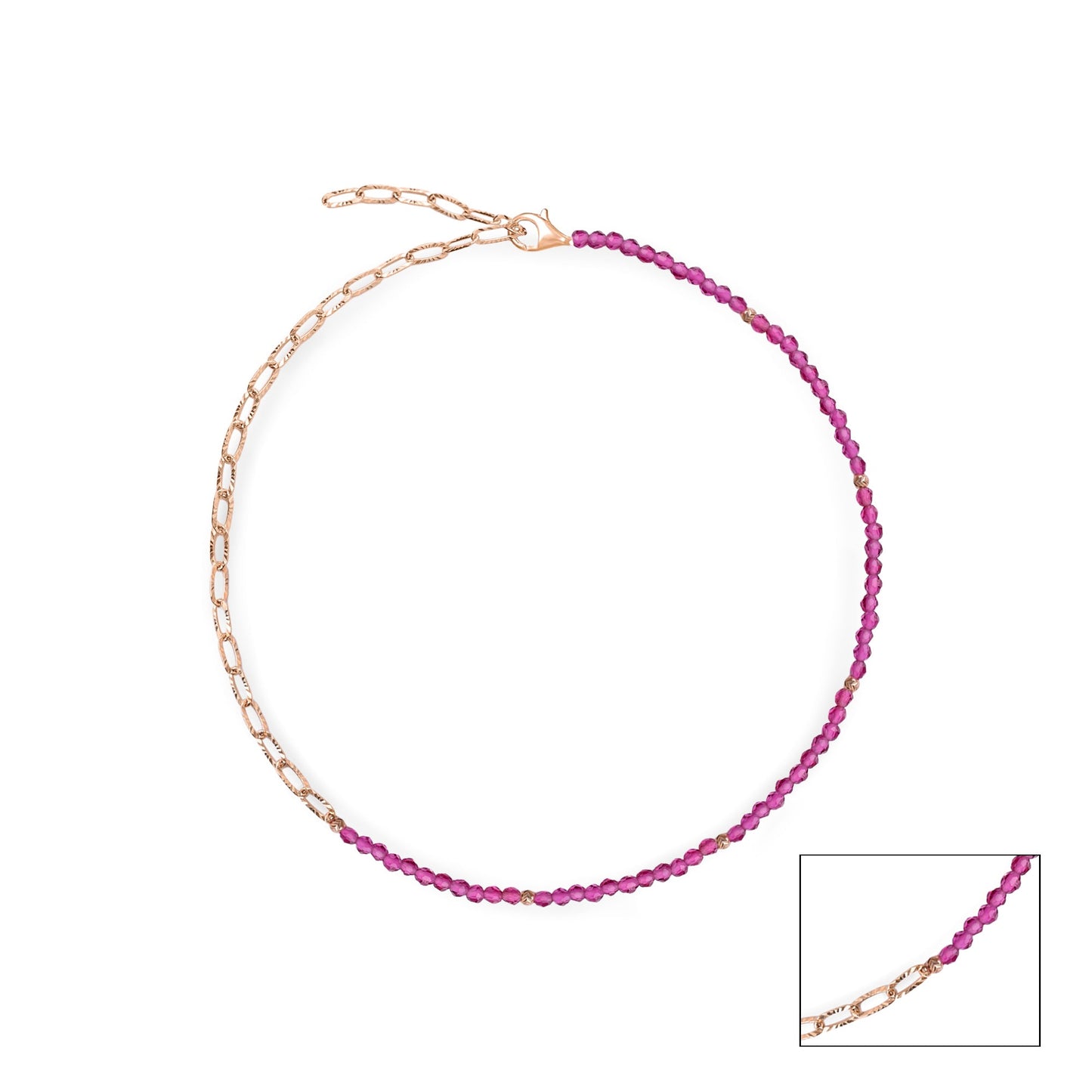 Pink Bead Link Anklet