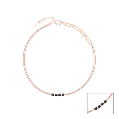 Cube Link Silver Anklet