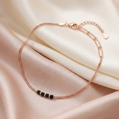 Cube Link Silver Anklet