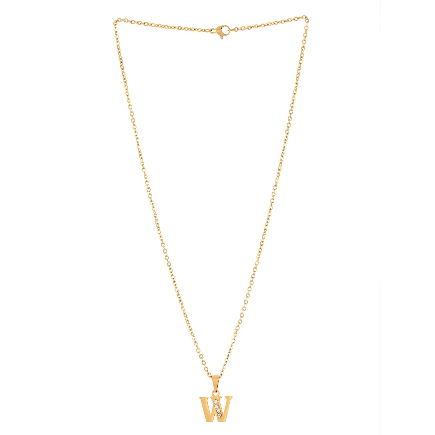 Bewitched W Initial Pendant Necklace