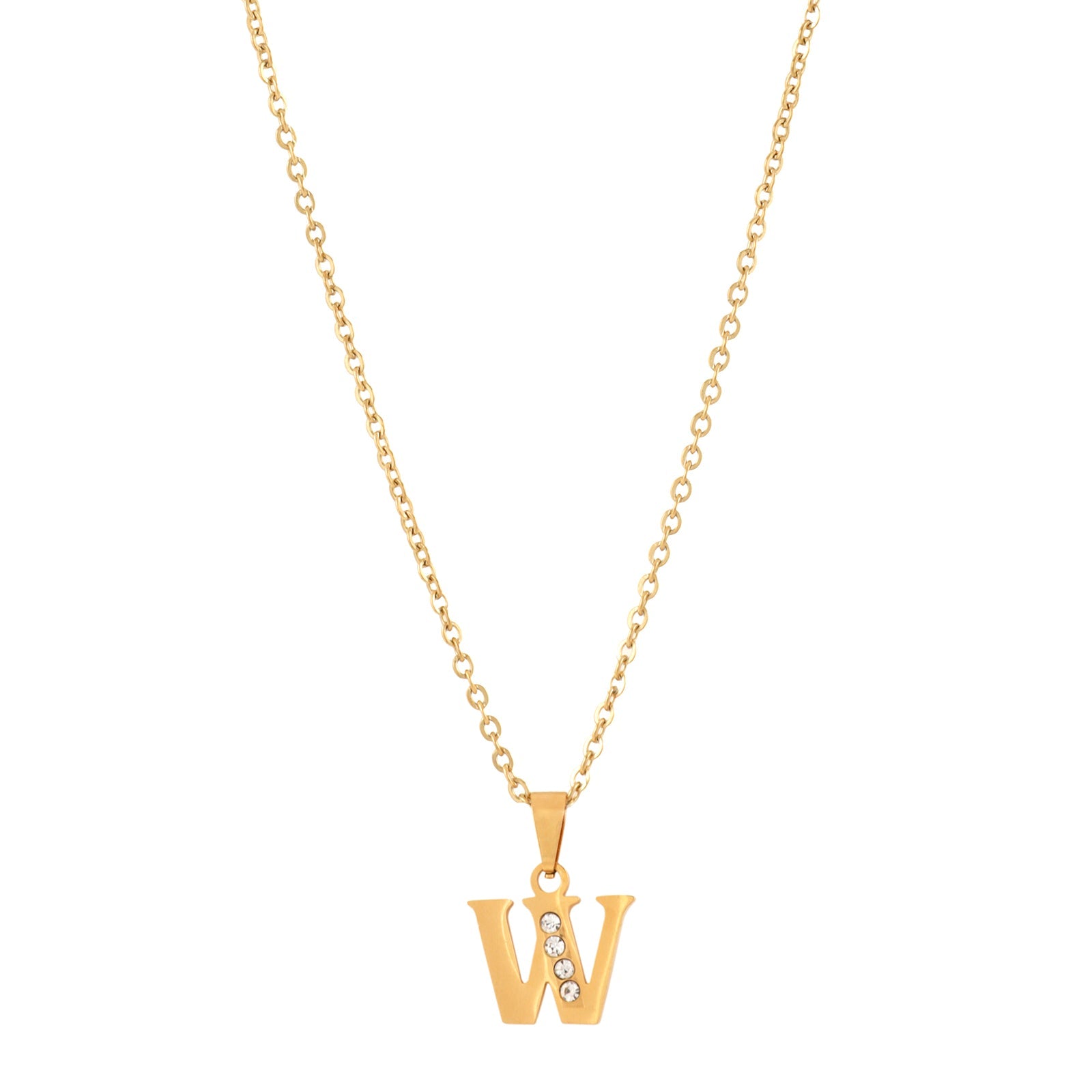 Bewitched W Initial Pendant Necklace