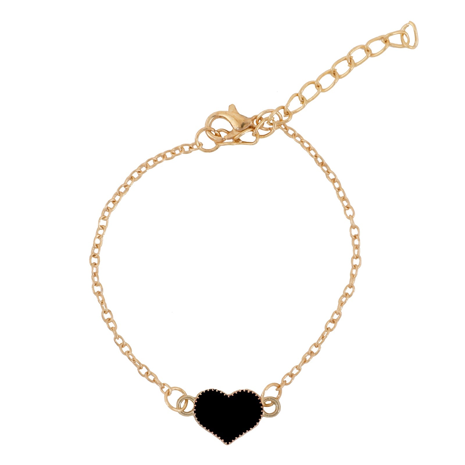 Bewitched Full Of Love Black Heart Bracelet