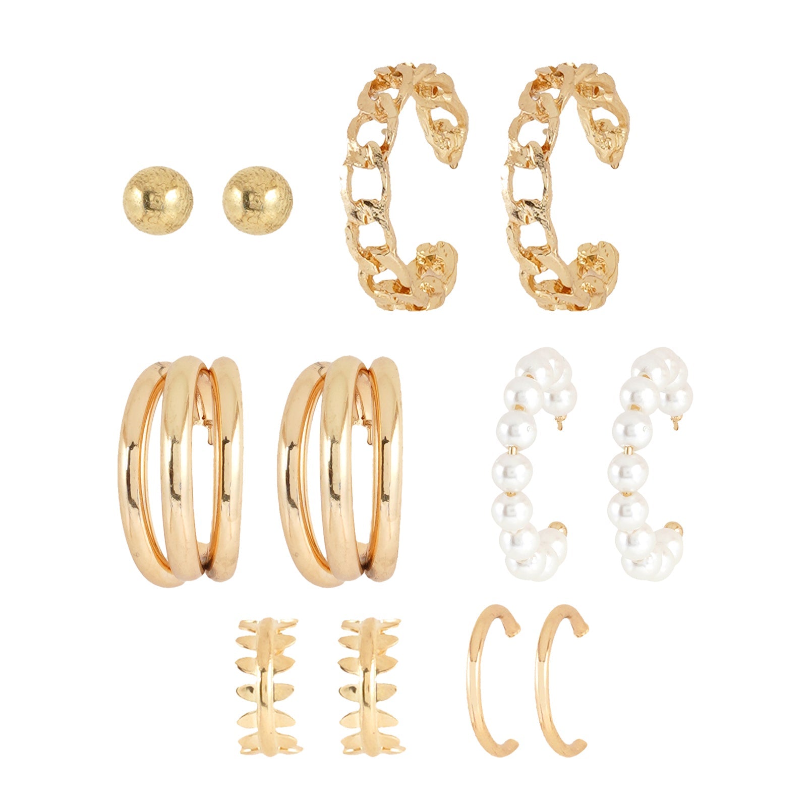 Bewitched Poe Gold And Pearl Earring Set