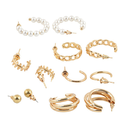 Bewitched Poe Gold And Pearl Earring Set