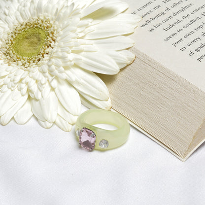 Bewitched Mel Rhinestone Yellow Ring