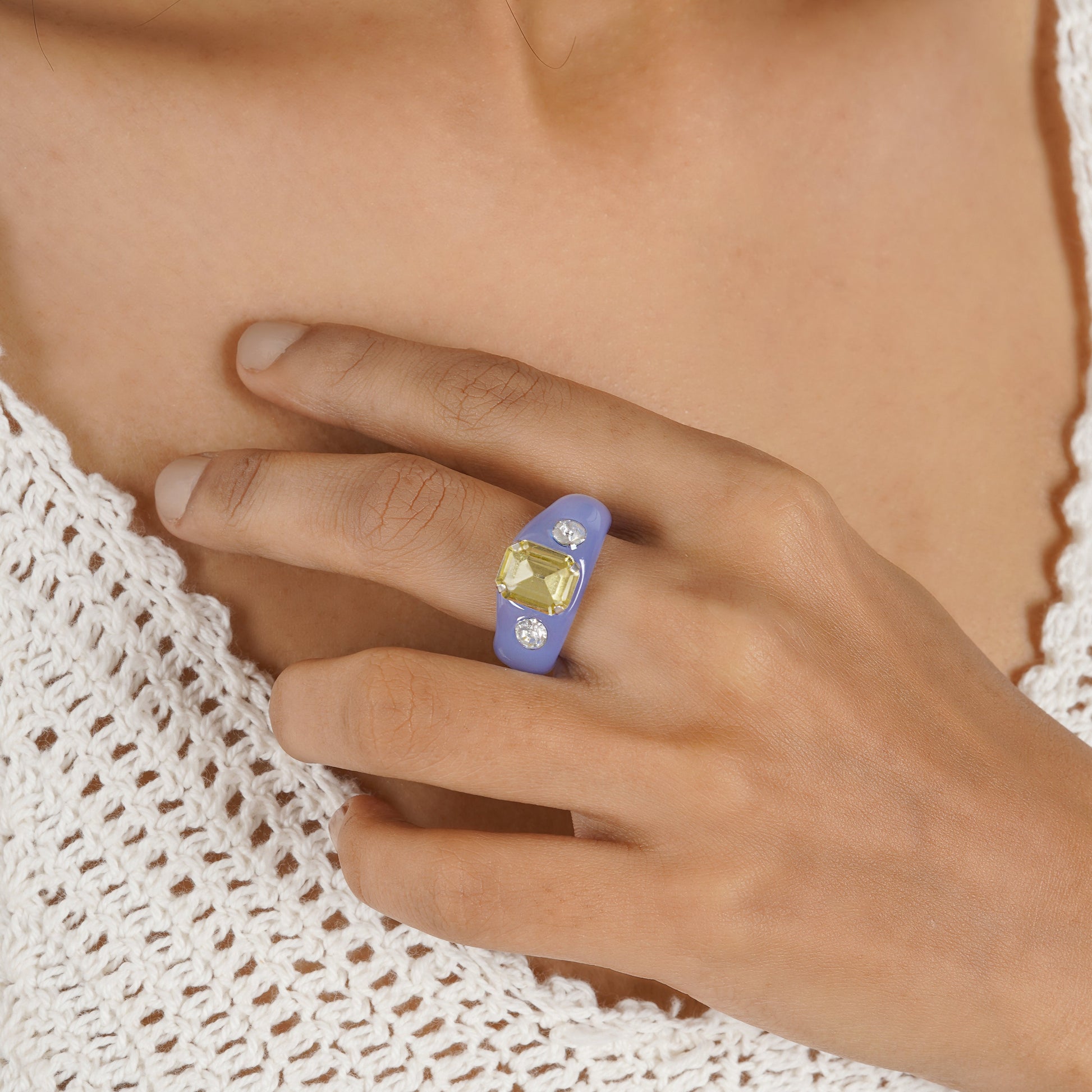Bewitched Mel Rhinestone Purple Ring