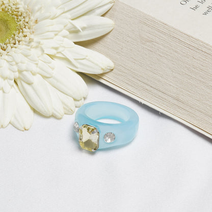 Bewitched Mel Rhinestone Light Blue Ring