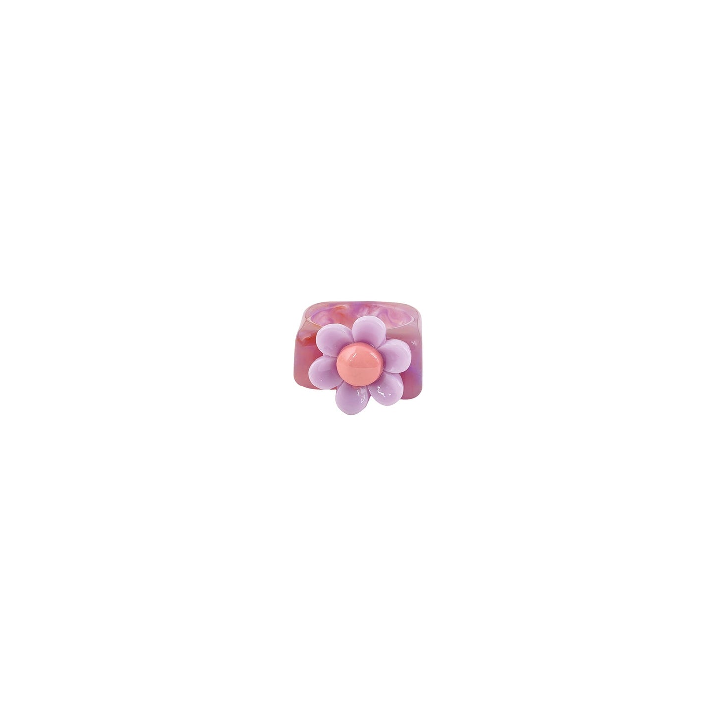 Bewitched Rhoda Purple and Pink Floral Signet Ring