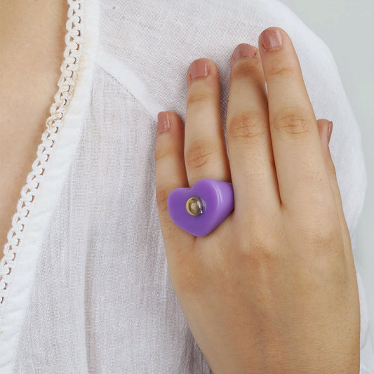 Bewitched Peppa Purple Heart Signet Ring