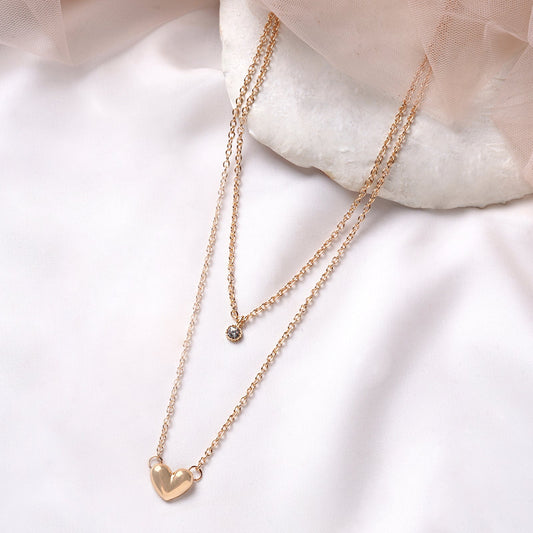 Bewitched Sparkles In Heart Layered Necklace