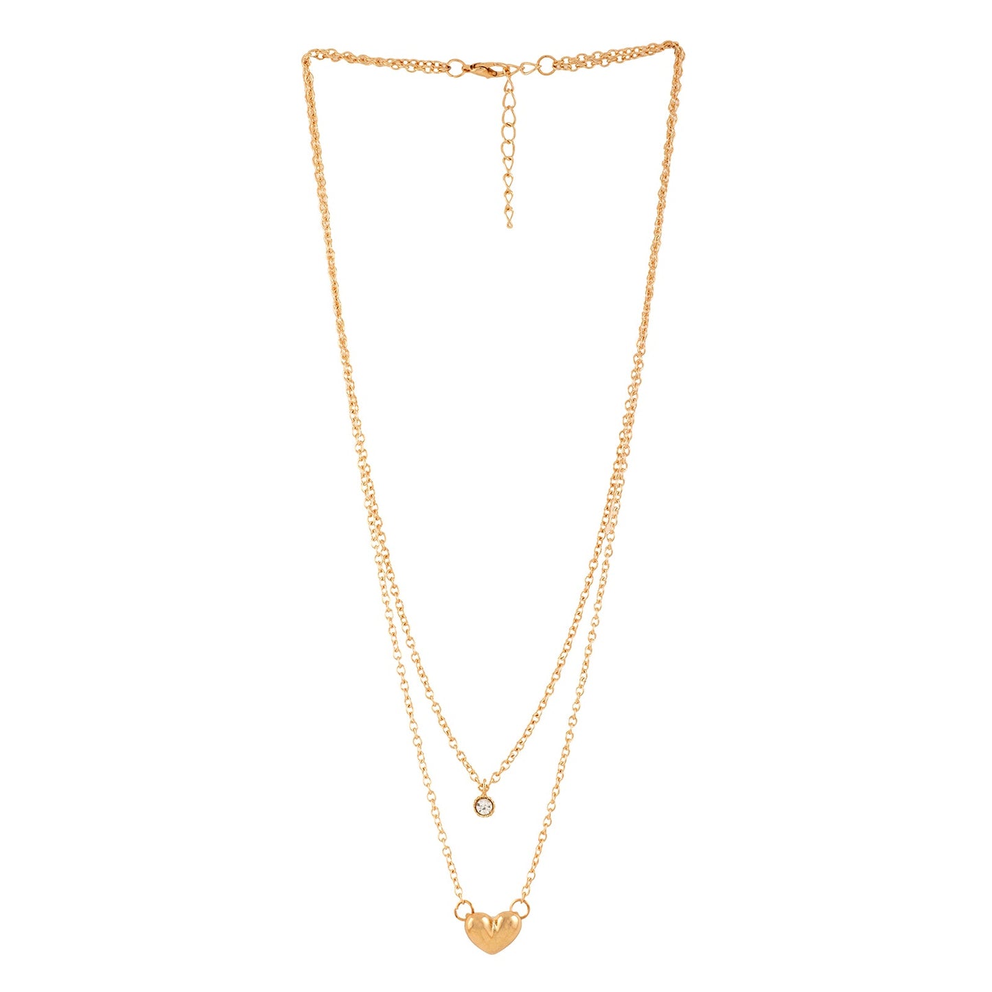 Bewitched Sparkles In Heart Layered Necklace
