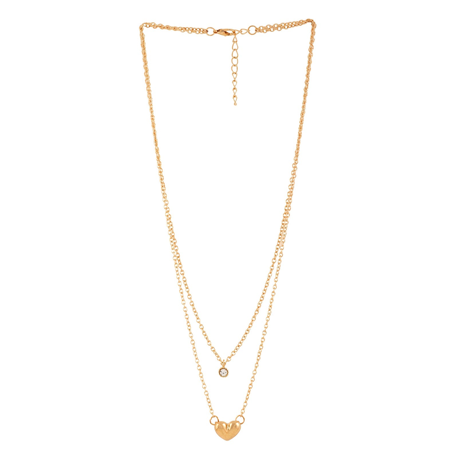 Bewitched Sparkles In Heart Layered Necklace