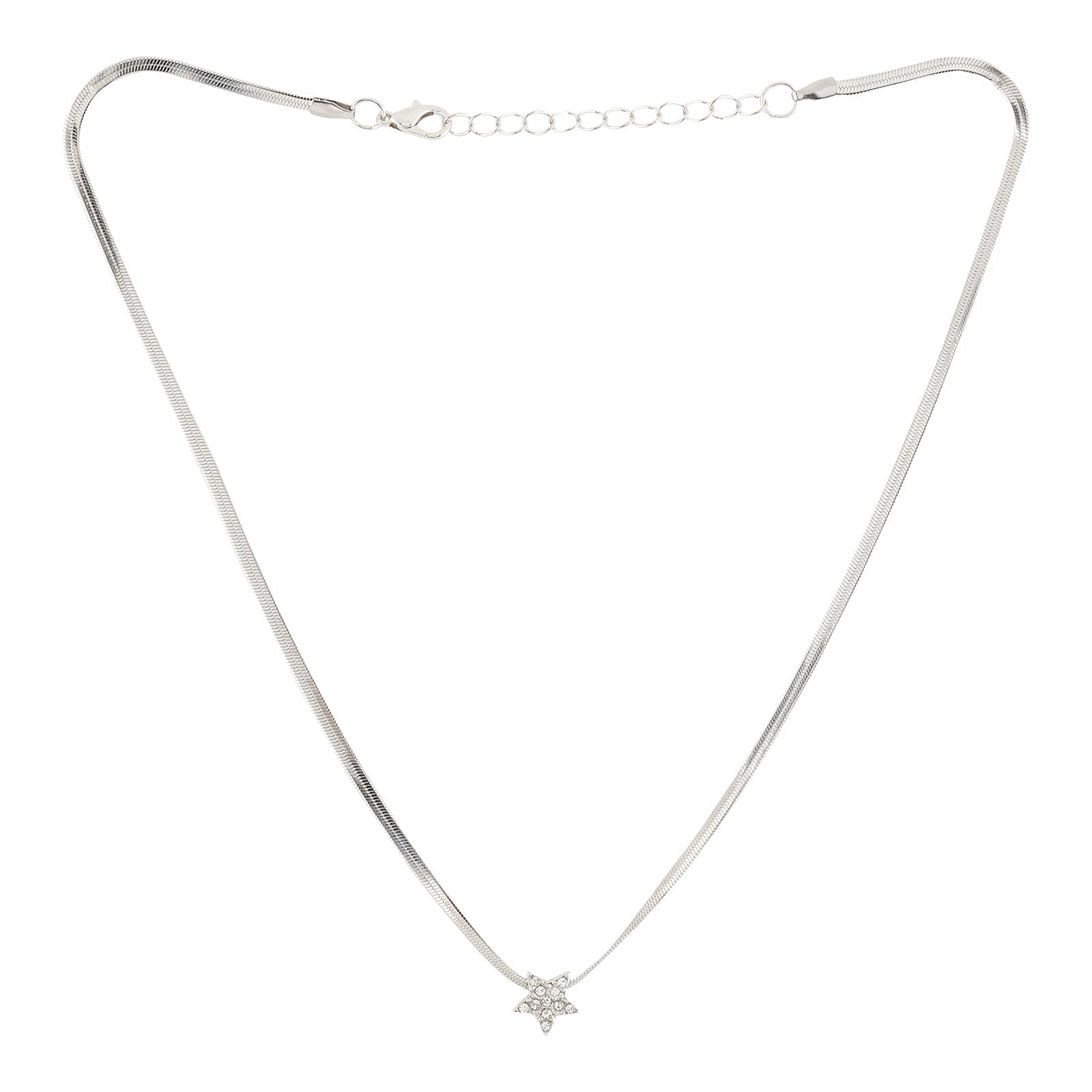 Bewitched Starlasa Rhinestone Star Charm Silver Necklace