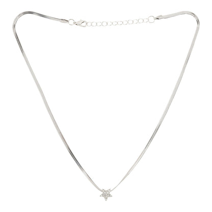 Bewitched Starlasa Rhinestone Star Charm Silver Necklace