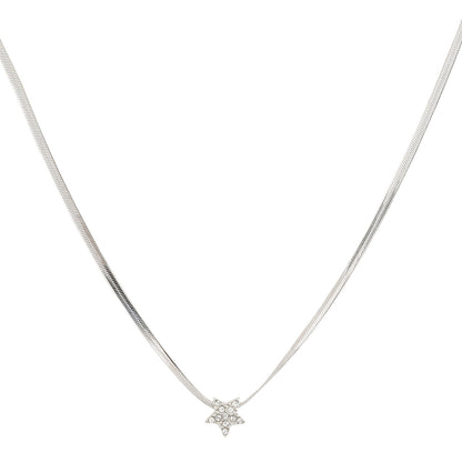Bewitched Starlasa Rhinestone Star Charm Silver Necklace