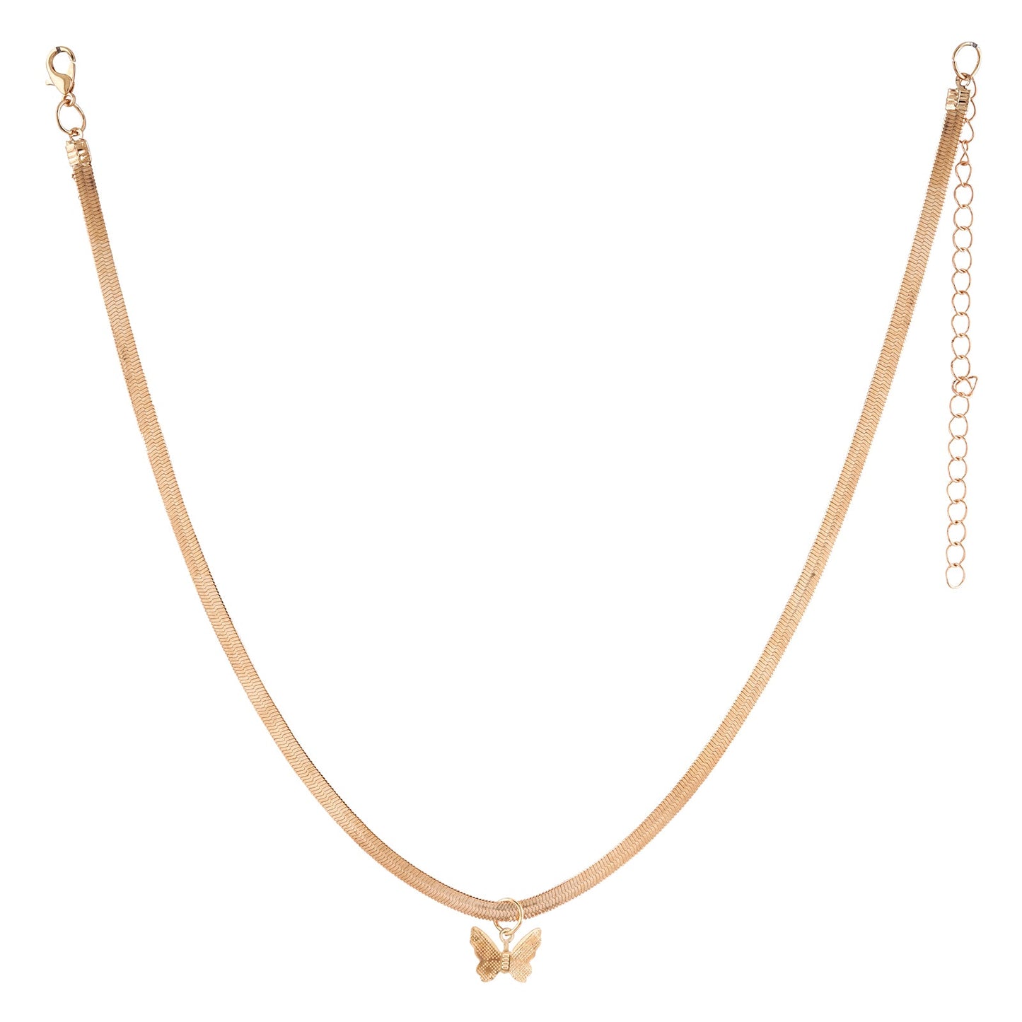 Bewitched Veronica Sleek Gold Chain Butterfly Charm Necklace