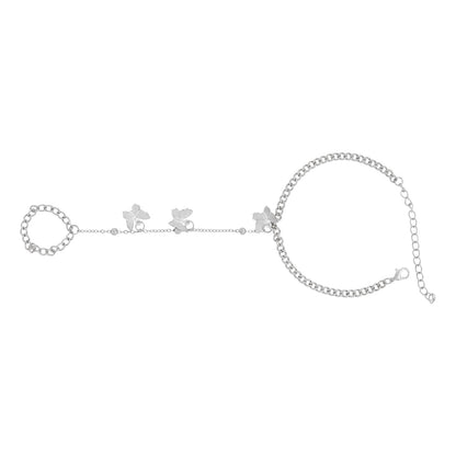 Bewitched Sabrina Butterfly Charm Silver Hand chain Bracelet