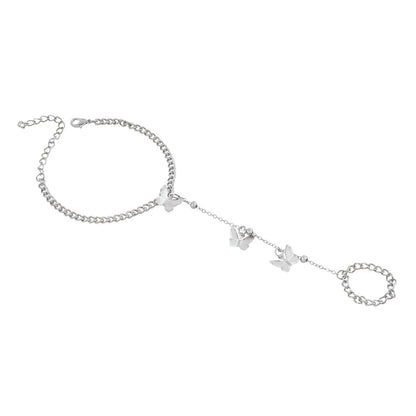 Bewitched Sabrina Butterfly Charm Silver Hand chain Bracelet