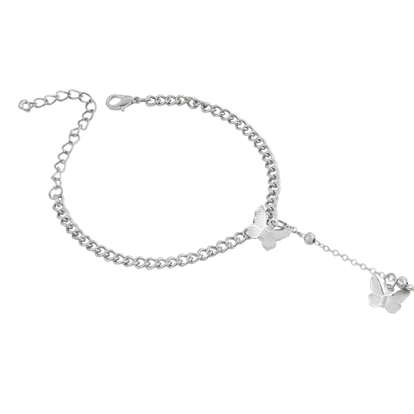 Bewitched Sabrina Butterfly Charm Silver Hand chain Bracelet