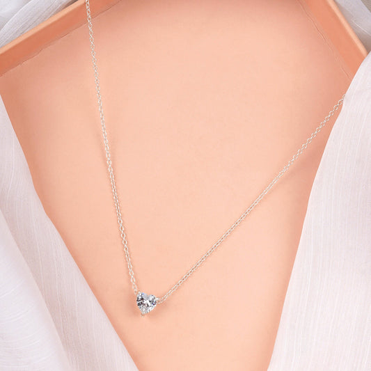 Bewitched Jaqleen Dainty Rhinestone Silver Necklace