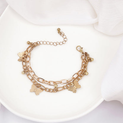 Bewitched Cystine Gold Butterfly Charm Bracelet