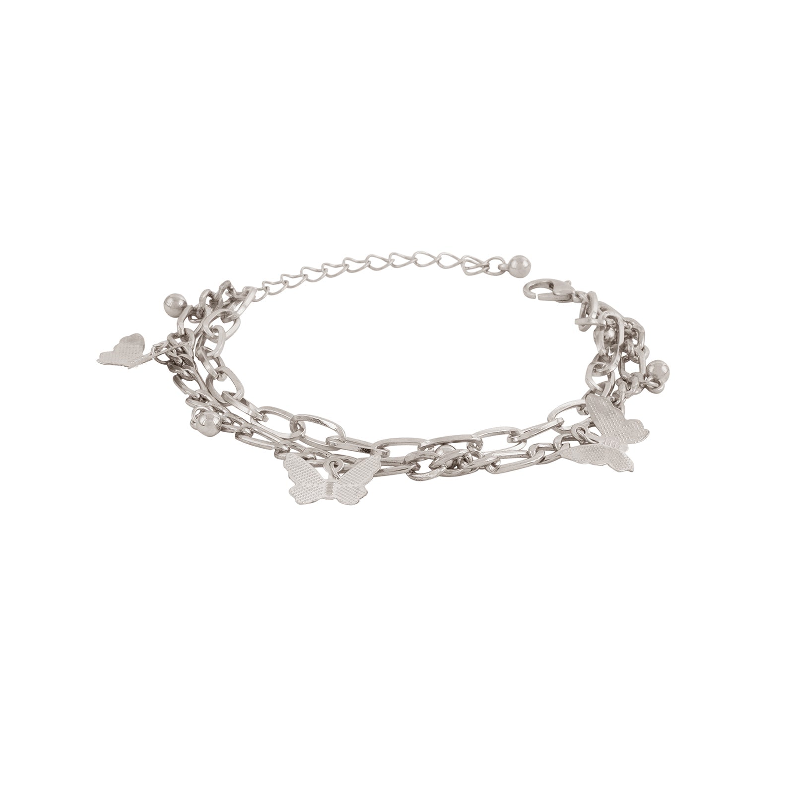 Bewitched Cystine Silver Butterfly Charm Bracelet