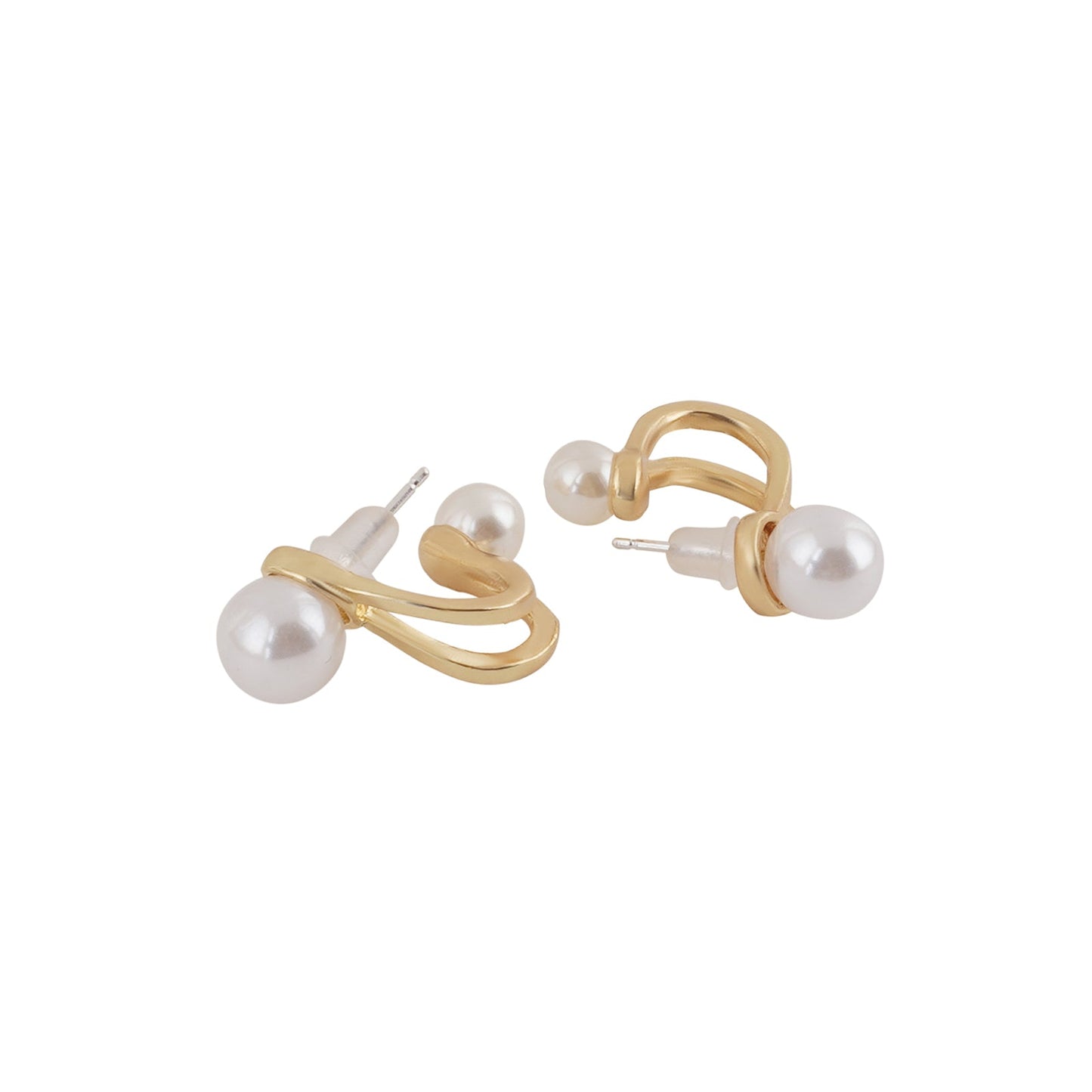 Bewitched Cindy Gold And Pearl Stud Earrings