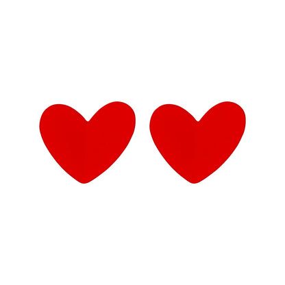 Bewitched Tressa Red Fold Heart Stud Earrings
