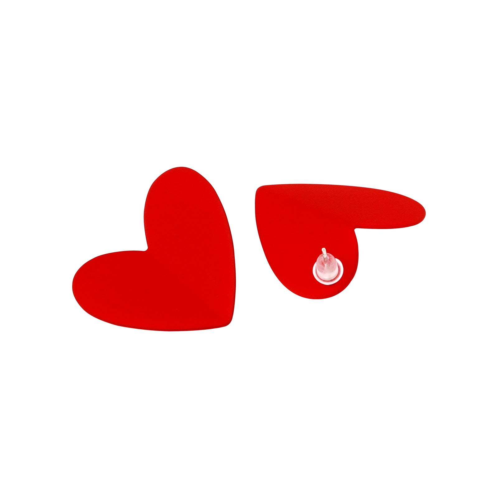 Bewitched Tressa Red Fold Heart Stud Earrings