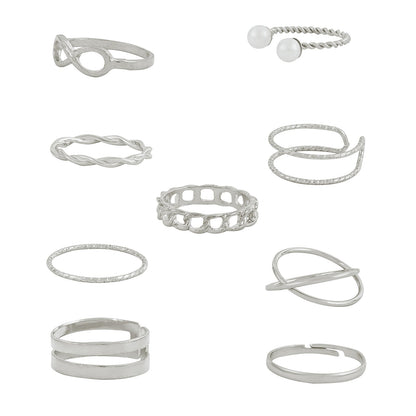 Bewitched Norine Silver Ring Stack