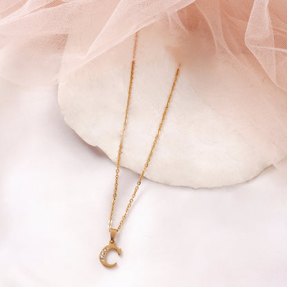 Bewitched C Initial Pendant Necklace