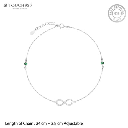 Infinity Green Zircon Anklet