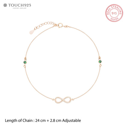 Infinity Green Zircon Anklet