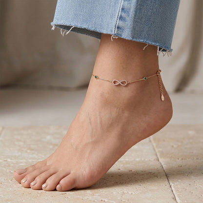 Infinity Green Zircon Anklet