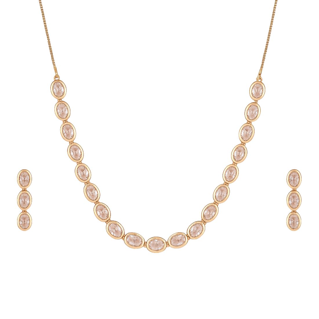 Rose Gold Plated Necklace Set for Women and Girls