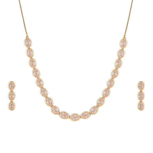 Rose Gold Plated Necklace Set for Women and Girls