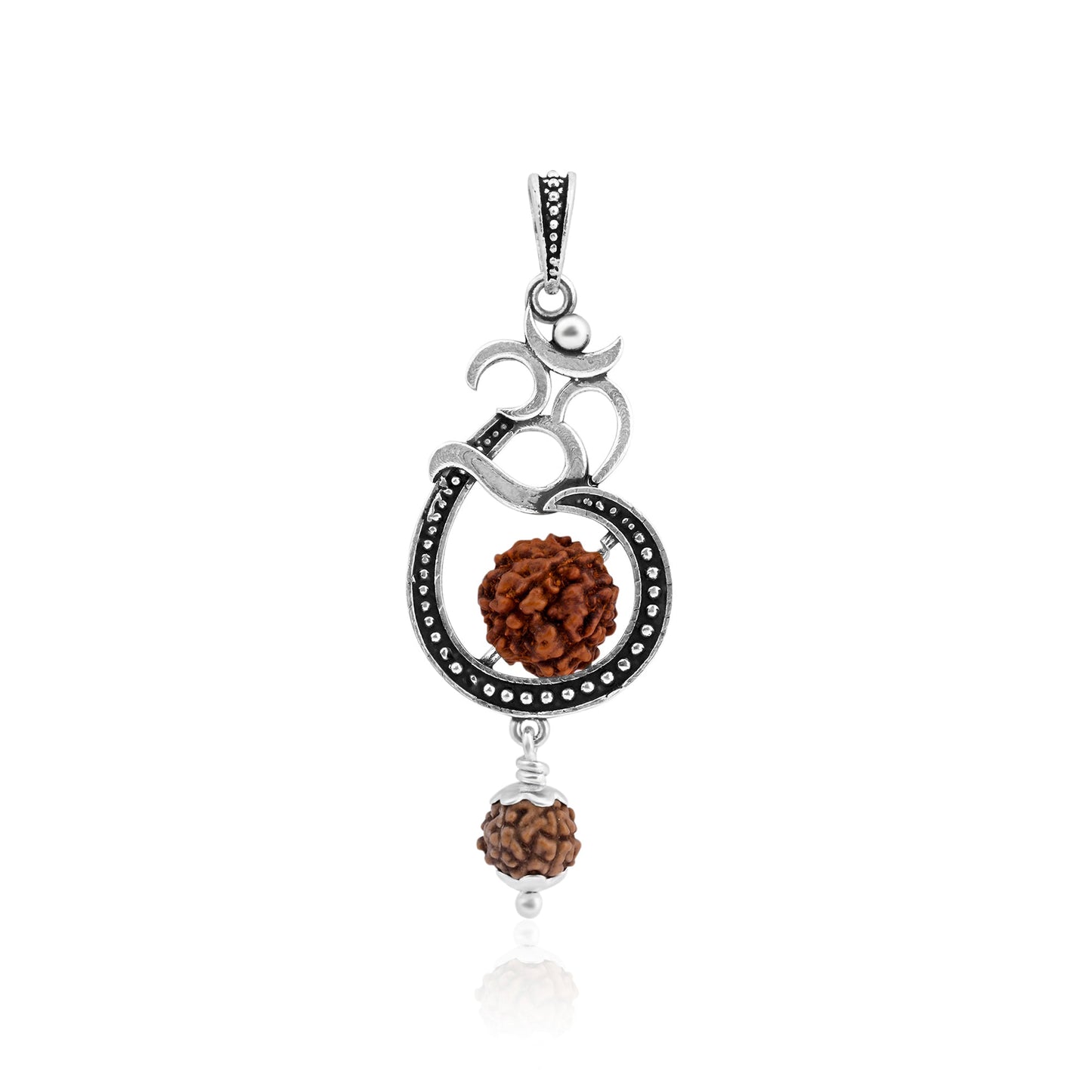 Double Rudraksha Om Pendant